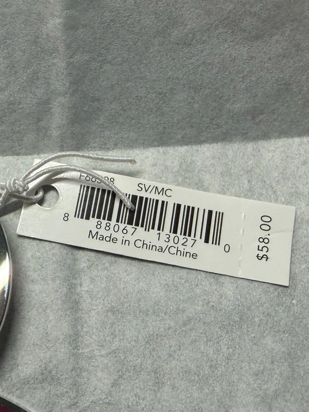 NWT COACH Heart Mix Keychain Fob, Silver Maroon Pink F66398
